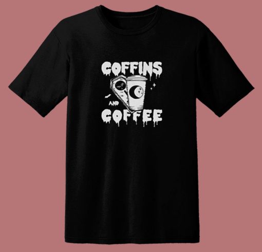 Coffins And Coffee Gothic 80s T Shirt