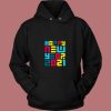 Colorful Futuristic Happy New Year 80s Hoodie