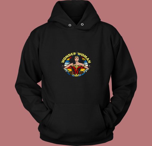 Colorful Pose Wonder Woman 80s Hoodie