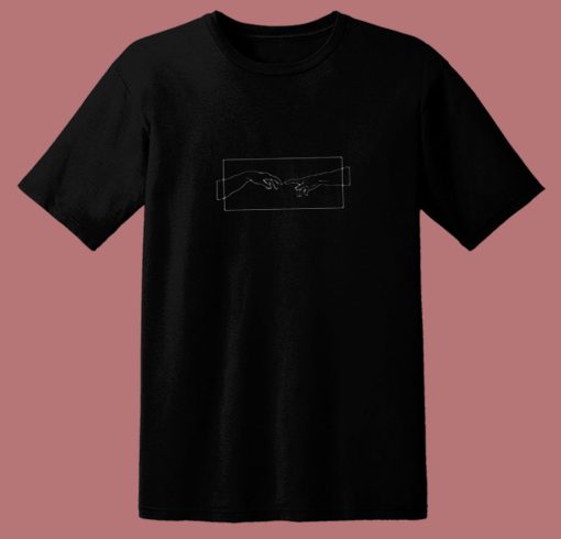 Creation Hands Line Art 80s T Shirt