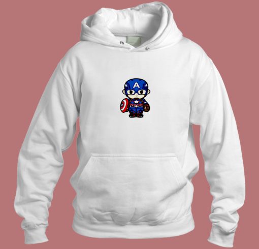 Cute Captain America Chibi Aesthetic Hoodie Style