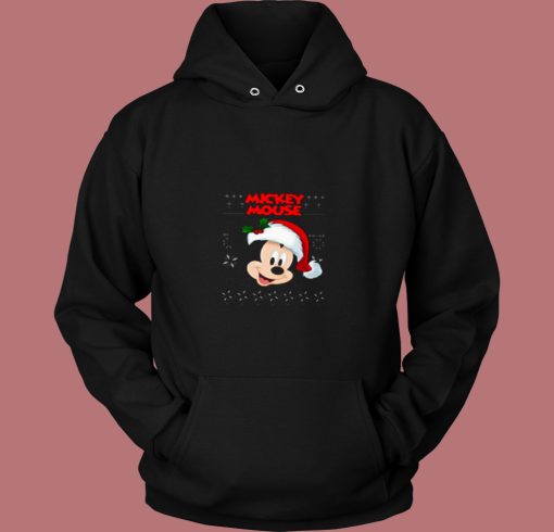 Cute Mickey Mouse Santa Christmas 80s Hoodie