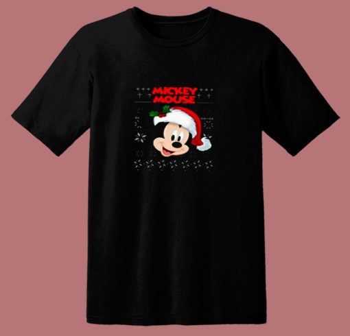 Cute Mickey Mouse Santa Christmas 80s T Shirt