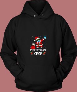 Dabbing Santa With Face Mask Handwashing 80s Hoodie