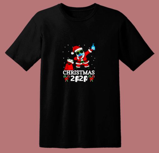 Dabbing Santa With Face Mask Handwashing 80s T Shirt