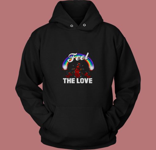 Deadpool Feel The Love Marvel Comics 80s Hoodie