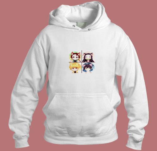 Demon Slayer Tanjiro Nezuko Zenitsu Inosuke Cute Chibi Art Aesthetic Hoodie Style