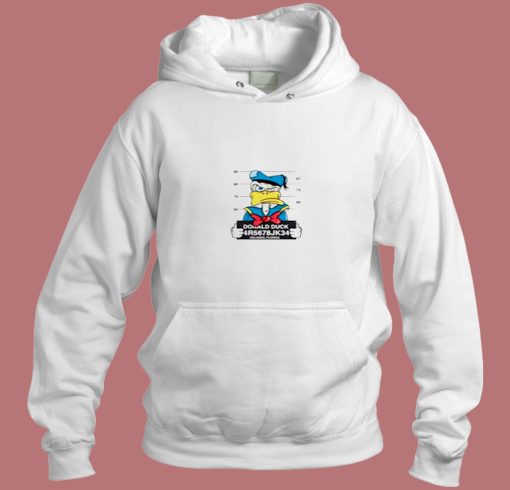 Disney Donald Duck Mugshot Cartoon Aesthetic Hoodie Style