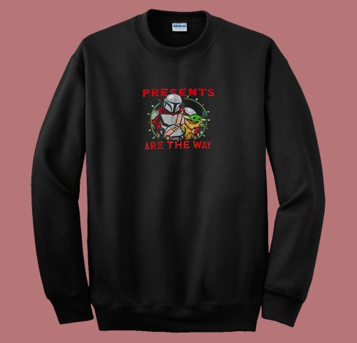 Disney The Mandalorian Christmas Presents 80s Sweatshirt