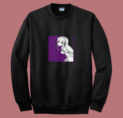 Emilia Re Zero Anime 80s Sweatshirt