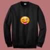 Emoticon Tongue Out Emoji With Winking Eye Smiley 80s Sweatshirt