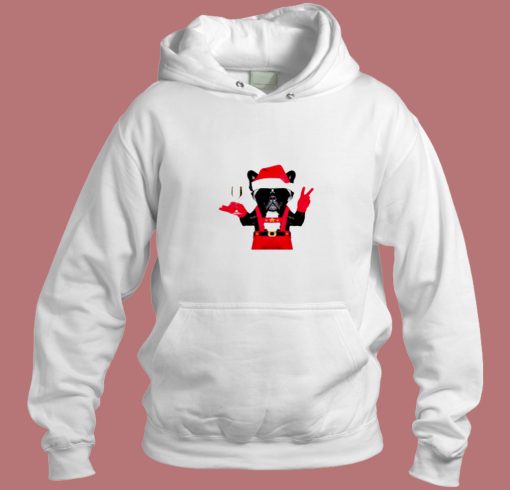 French Bulldog Santa Style Aesthetic Hoodie Style