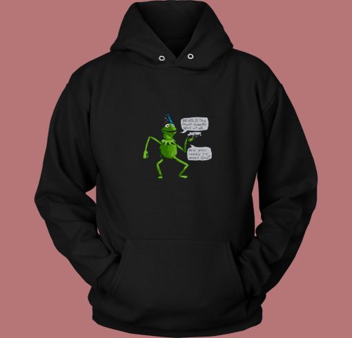 Frog And Gun Yer A Wizard Kermit 80s Hoodie