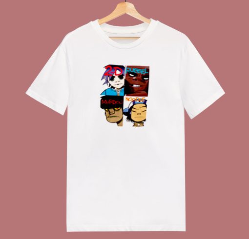 Funny Cartoon Gorillaz Members 80s T Shirt