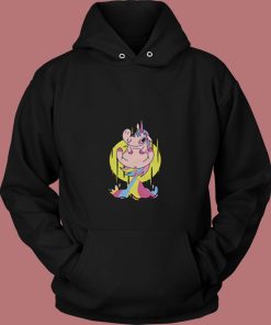 Funny Cute Pooping Rainbow Unicorn 80s Hoodie