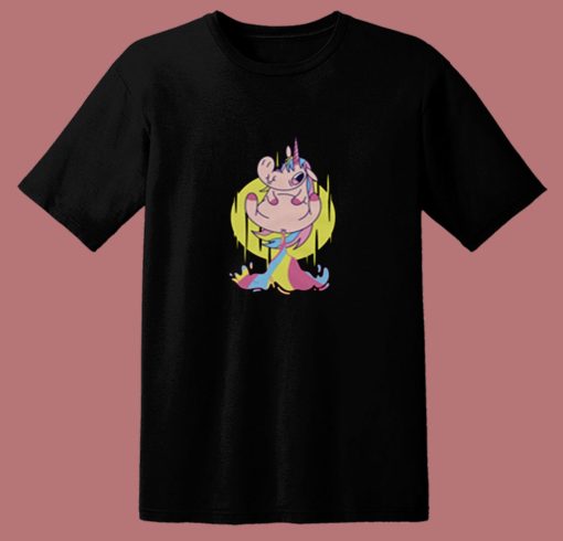 Funny Cute Pooping Rainbow Unicorn 80s T Shirt