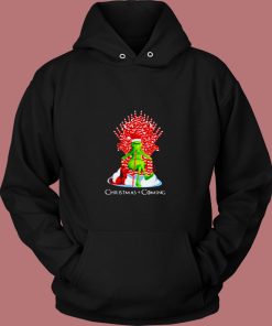 Funny Grinch Christmas Is Coming 80s Hoodie