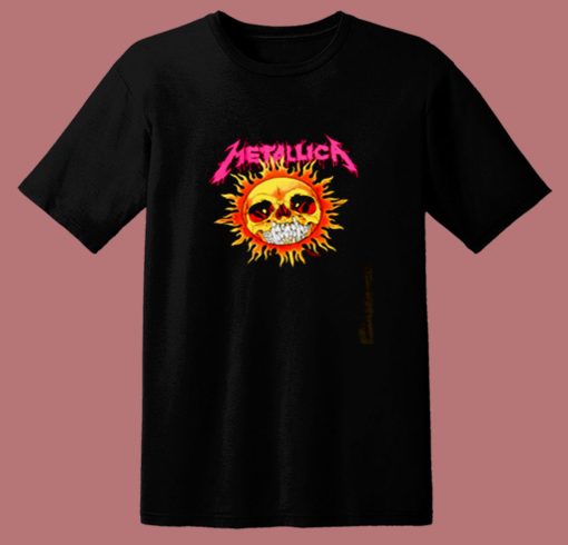 Funny Metallica Sun Skull 80s T Shirt