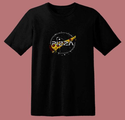 Funny Slice Of Pizza Nasa Parody 80s T Shirt