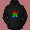 Funny Spook Skeleton Rib Cage Torso 80s Hoodie