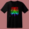 Funny Spook Skeleton Rib Cage Torso 80s T Shirt