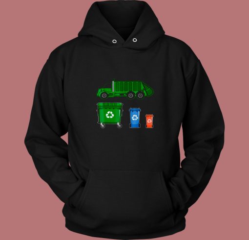 Garbage Truck With Dumpster 80s Hoodie