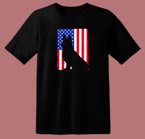 German Sheperd Flag 80s T Shirt