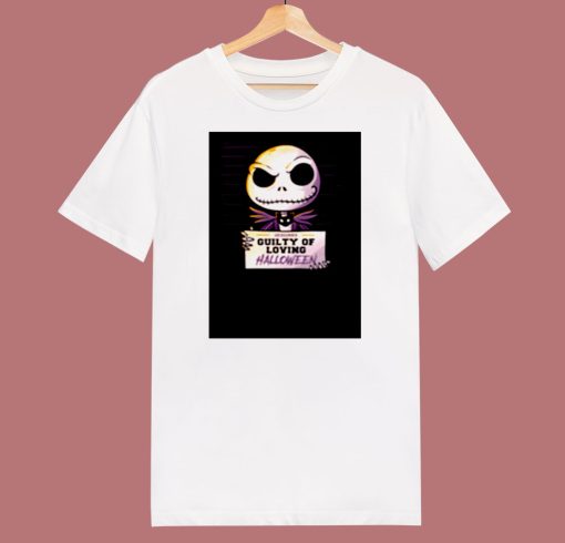 Guilty Jack Cute Skellington Mugshot 80s T Shirt