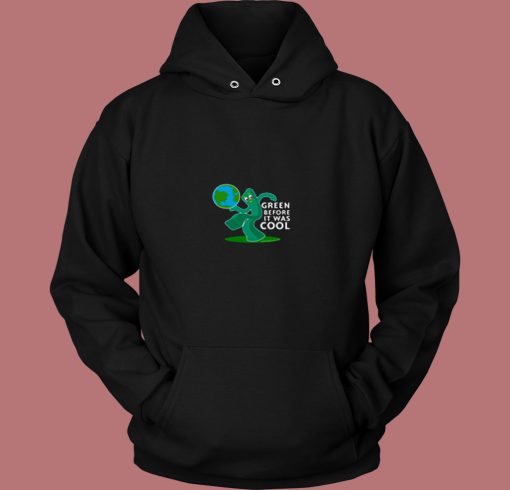 Gumby Green Before It Was Cool Earth Planet 80s Hoodie