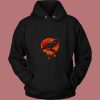 Halloween Cool Raven Crow Skull And Moon 80s Hoodie