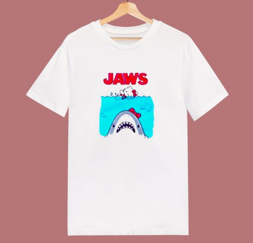 Hello Kitty Jaws Parody 80s T Shirt