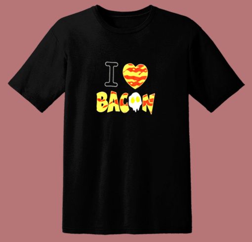 I Heart Love Bacon 80s T Shirt