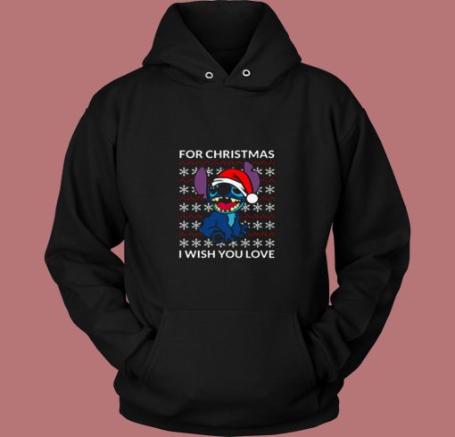 I Wish You Love Lilo And Stitch Christmas 80s Hoodie