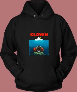 Jaws Poster Parody Stephen King Pennywise Clown 80s Hoodie