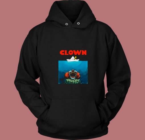 Jaws Poster Parody Stephen King Pennywise Clown 80s Hoodie