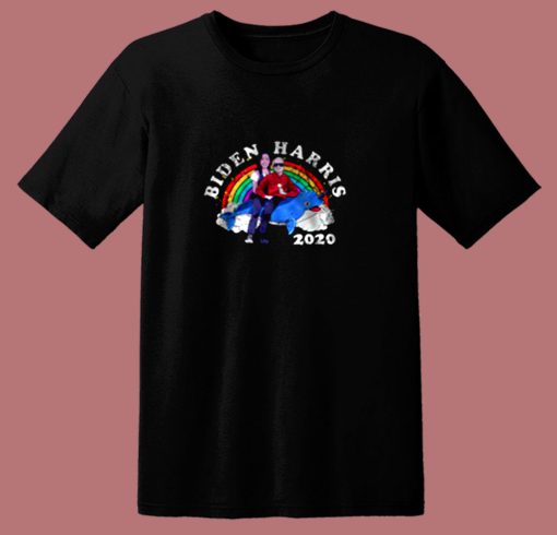 Joe Biden Kamala Harris 2020 Riding Narwhal Anti Trump 80s T Shirt