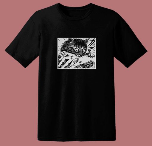 Junji Ito Cat Diary Anime Horror 80s T Shirt