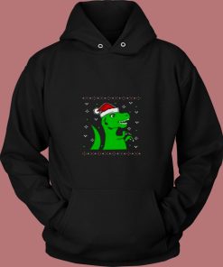 Jurassic Christmas Green Dino 80s Hoodie