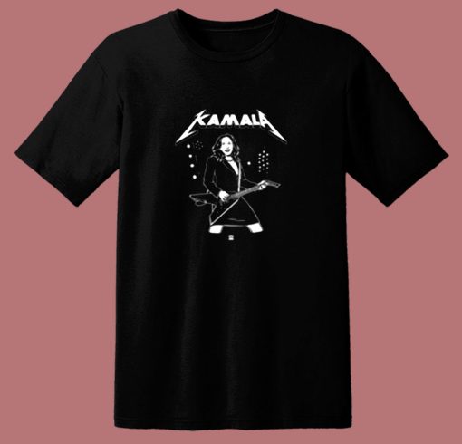 Kamala Harris Funny Parody Metalica 80s T Shirt