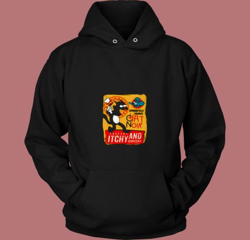 Le Chat Noir Cat Itchy Andscratchy Show 80s Hoodie