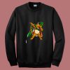 Leprechaun Dabbing Cat 80s Sweatshirt