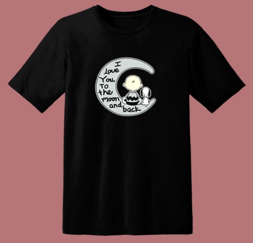 Love You To The Moon Snoopy Cartoon 80s T Shirt