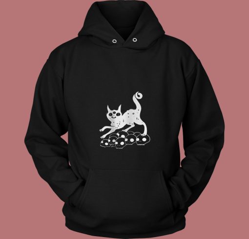 Magic Cat On Skulls 80s Hoodie