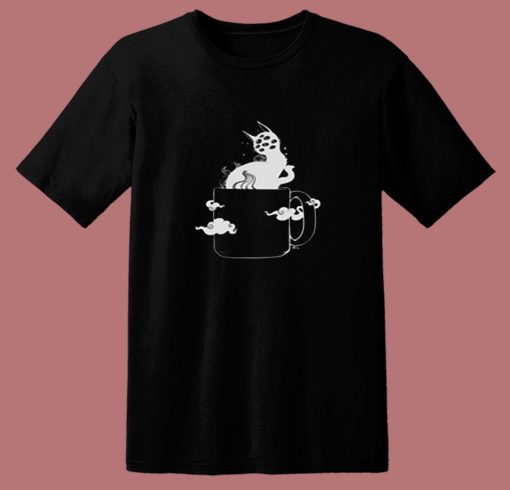 Many Eyed Cat In Coffee Cup 80s T Shirt