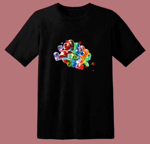 Mario Galaxy Rainbow 80s T Shirt