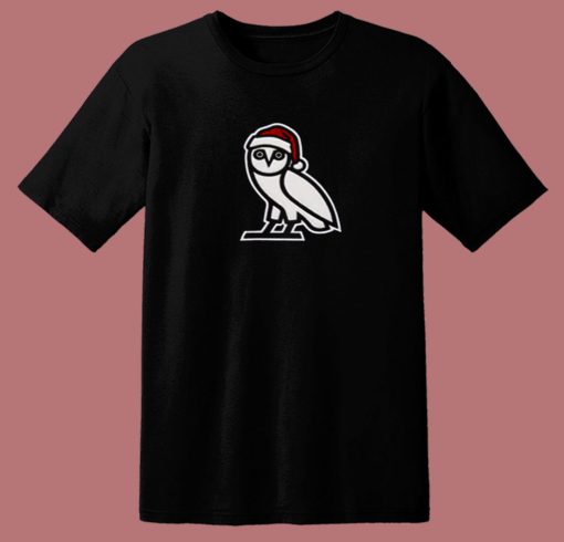 Ovo Holiday Santa Owl Funny 80s T Shirt