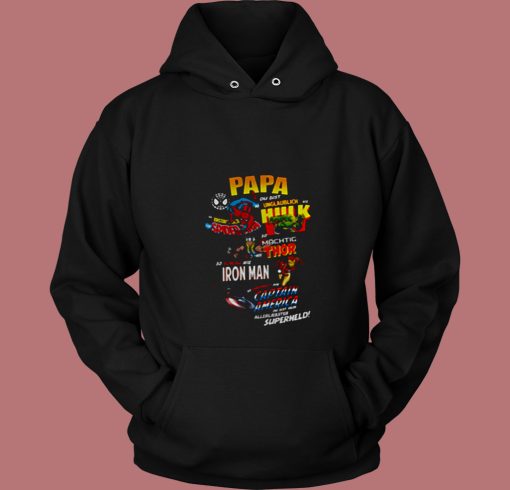 Papa Hulk Spiderman Thor Iron Man Captain America 80s Hoodie