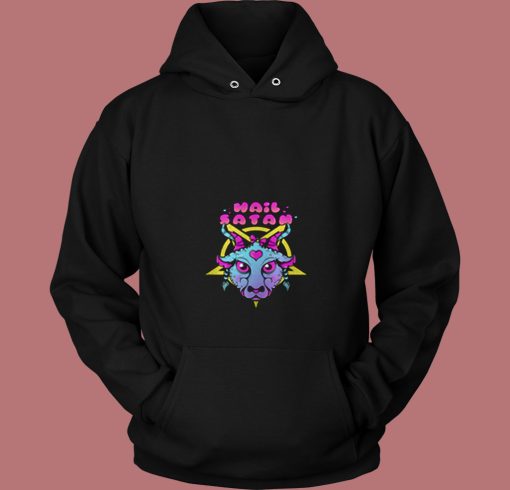 Pastel Goth Hail Satan 80s Hoodie