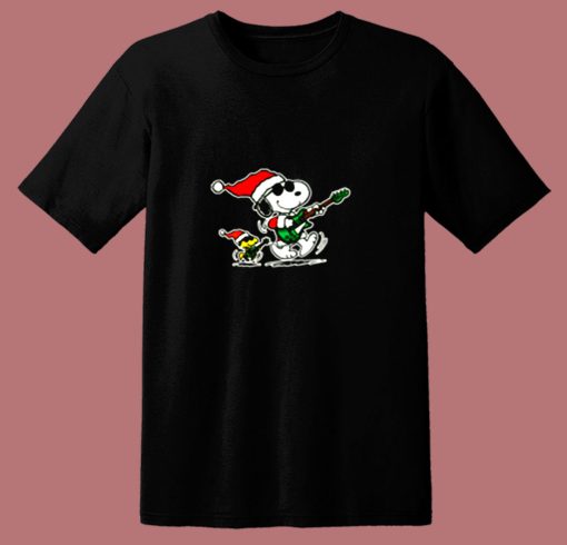 Peanuts Christmas Snoopy And Woodstock 80s T Shirt