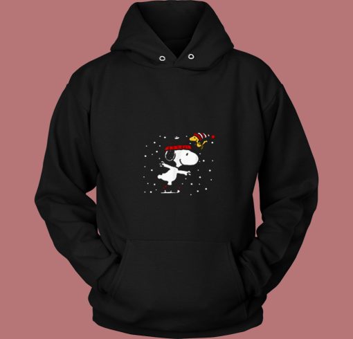 Peanuts Snoopy And Woodstock Skate Holiday 80s Hoodie